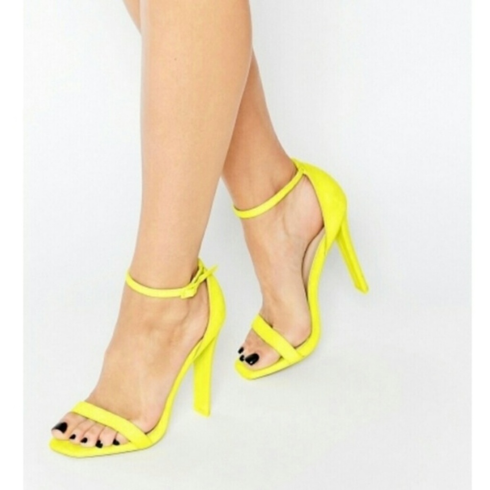 ASOS Yellow Harness Heeled Sandals Size 9